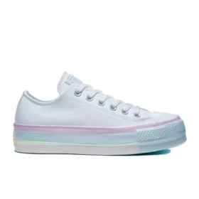 Chuck Taylor All Star Lift Low “Bianco Lilla Blu”