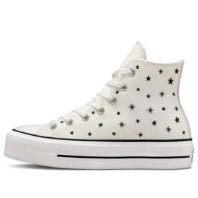 Chuck Taylor All Star Lift Platform High “Stelle ricamate – Egret”