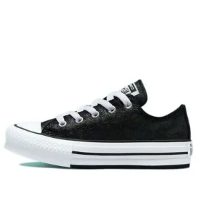 Chuck Taylor All Star Lift Platform in pelle iridescente “Nero Bianco”