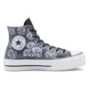 Chuck Taylor All Star Lift Platform in pelle Rose Garden “Grigio Bianco”