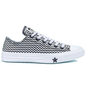 Chuck Taylor All Star Mission-V Low Top Nero Bianco Motivo a Onde “Black White”