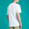 Converse da uomo a maniche corte casual sportive con stampa a colori contrastanti, bianco