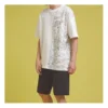 Converse da uomo con logo a fiamma, casual a maniche corte, bianco
