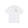 Converse da uomo con stampa cartoon, ampia, sportiva, girocollo, maniche corte, bianco
