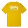 Converse da uomo con stampa logo alfabeto, stile retrò casual, maniche corte, giallo