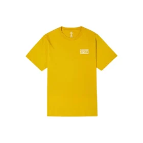 Converse da uomo con stampa logo alfabeto, stile retrò casual, maniche corte, giallo