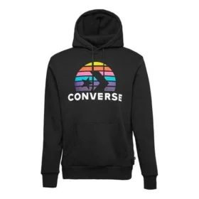 Converse Planet Set da uomo, abbigliamento sportivo casual, stampa, maglia, nero Converse Planet Set da uomo, abbigliamento sportivo casual, stampa, maglia, nero