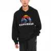 Converse Planet Set da uomo, abbigliamento sportivo casual, stampa, maglia, nero