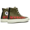 Converse x COMME des GARCONS PLAY Chuck 70 Hi Multi Heart “Khaki”