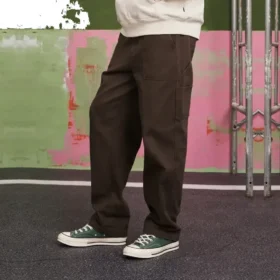 CYOTD Pantaloni a gamba dritta in tessuto Taglie asiatiche “Brown”