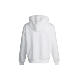 Felpa con cappuccio a maniche lunghe con logo piccolo, bianca