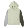 Felpa con cappuccio a V con stella ricamata Taglie asiatiche “Olive”