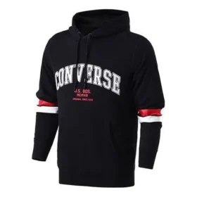 Felpa con cappuccio Collegiate Text Taglie asiatiche “Black”