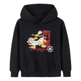 Felpa con cappuccio con stampa di lettere in stile cartone animato Taglie asiatiche “Nero Bianco Rosso”