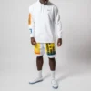 Felpa con cappuccio da uomo Converse x Rokit Crossover con stampa grande del logo, maniche lunghe, bianca