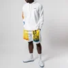 Felpa con cappuccio da uomo Converse x Rokit Crossover con stampa grande del logo, maniche lunghe, bianca