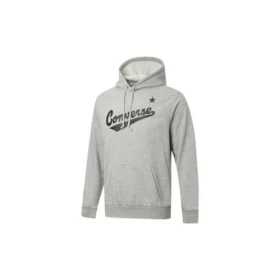 Felpa con cappuccio e coulisse Converse da uomo con stampa logo Alphabet, grigia