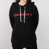 Felpa con cappuccio e logo grande Taglie asiatiche “Nero”
