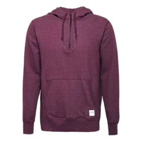Felpa con cappuccio e mezza zip Taglie asiatiche “Rosso”
