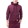 Felpa con cappuccio e mezza zip Taglie asiatiche “Rosso”