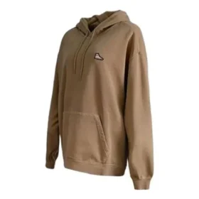 Felpa con cappuccio e patch da sneaker, vestibilità ampia, taglie asiatiche “Nomad Khaki”