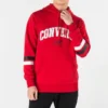 Felpa con cappuccio e stampa Collegiate Taglie asiatiche “Rosso”