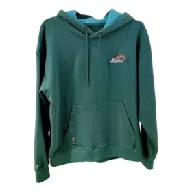 Felpa con cappuccio e stampa Rainbow Cloud Taglie asiatiche “Verde”