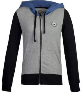 Felpa con cappuccio e zip integrale Chuck Taylor All Star Taglie asiatiche “Grigio”