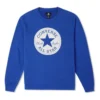 Felpa con cappuccio in French Terry con toppa Chuck Taylor Taglie asiatiche “Blu”