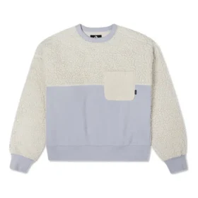 Felpa con cappuccio in lana d’agnello con girocollo e giunture, bianco latte