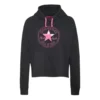 Felpa con cappuccio in maglia casual sportiva Athleisure, nera