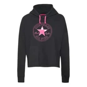 Felpa con cappuccio in maglia casual sportiva Athleisure, nera