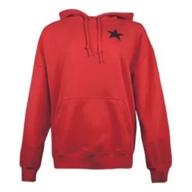 Felpa con cappuccio in maglia con logo e coulisse – Rossa