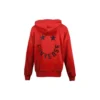 Felpa con cappuccio in maglia con logo e coulisse – Rossa