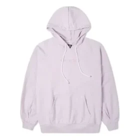 Felpa con cappuccio in maglia con logo ricamato Viola