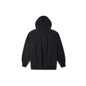 Felpa con cappuccio in maglia larga con logo ricamato, nera