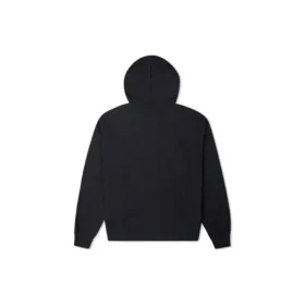 Felpa con cappuccio in maglia ricamata con lettere dell’alfabeto in colori a contrasto – Nero