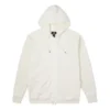 Felpa con cappuccio in pile French Terry con zip integrale Taglie asiatiche “White”