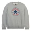 Felpa con cappuccio in pile Go-To Chuck Taylor All Star Patch, vestibilità standard, taglie asiatiche “Grigio vintage melange”