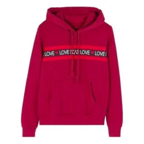 Felpa con cappuccio Love the Progress Print Taglie asiatiche “Rosso”