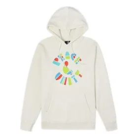 Felpa con cappuccio riciclata Peace & Unity Taglie asiatiche “Egret”