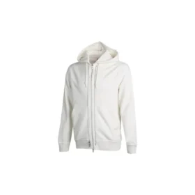Felpa con cappuccio sportiva casual con zip integrale Unisex Bianca