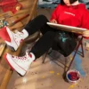 Felpa con cappuccio Tiger Stripes della serie Capodanno – Rossa