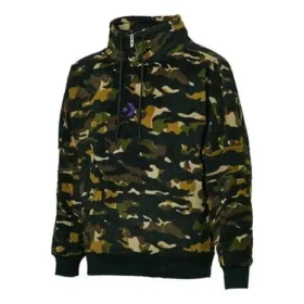 Felpa con collo a imbuto in pile polare Archive Camo Taglie asiatiche “Camo Green”