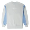 Felpa con collo rotondo in denim patchwork Taglie asiatiche “Blu”