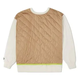 Felpa con collo rotondo trapuntata Shapes Taglie asiatiche “Beige”