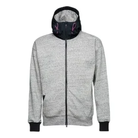 Felpa con zip integrale in tessuto misto Taglie asiatiche “Grigio”