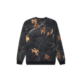 Felpa girocollo con stampa Realtree Taglie asiatiche “Nero”