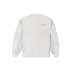 Felpa girocollo in denim patchwork Taglie asiatiche “Bianco”