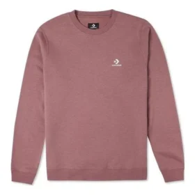 Felpa Go-To Crew in pile spazzolato con motivo a stella e chevron ricamati – Taglie asiatiche “Marrone rossiccio”